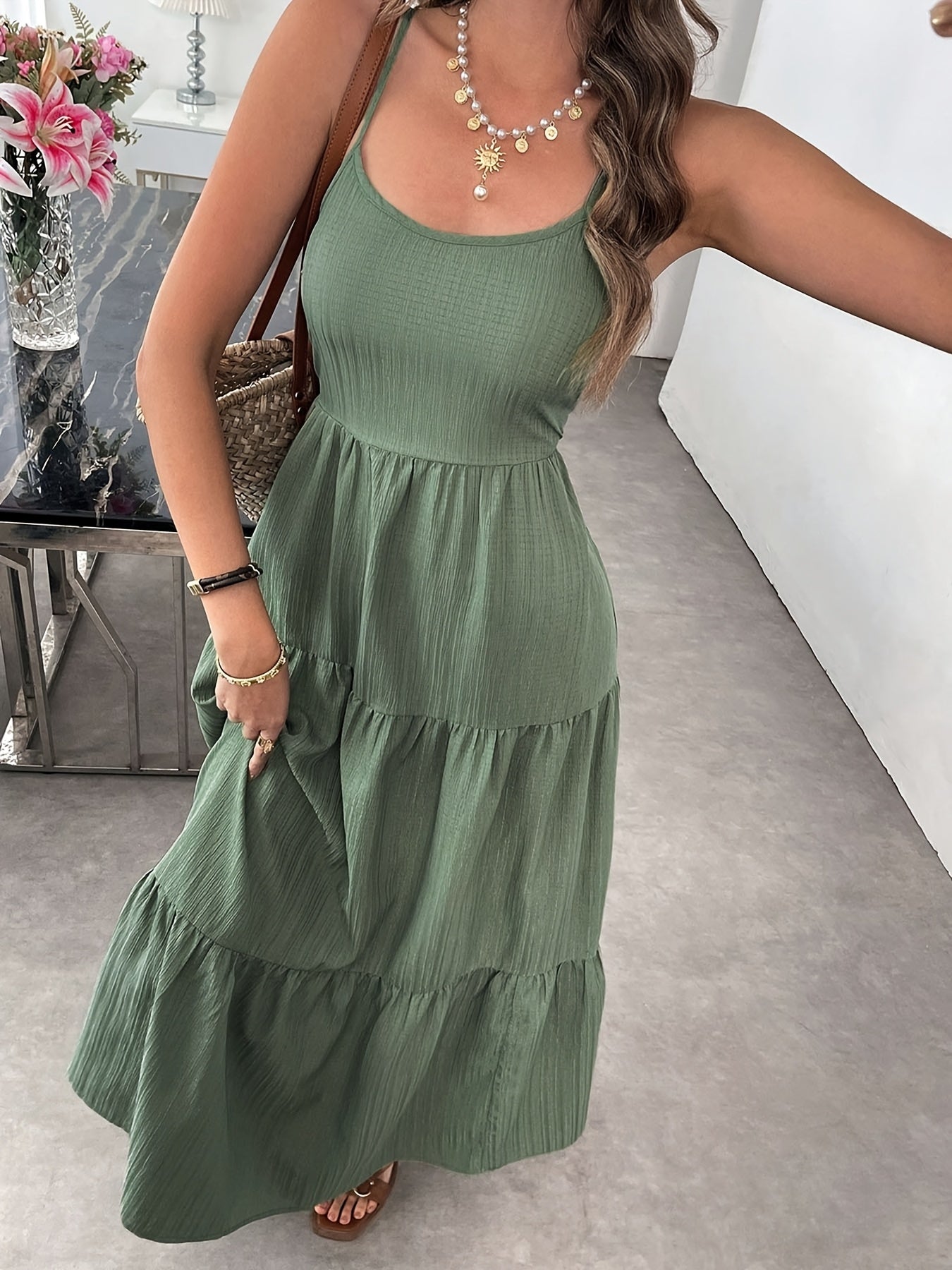 Women Summer Sleeveless Tie Bow Dress