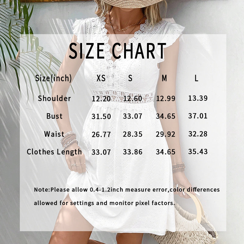 Women V-Neck Lace Mini Dress
