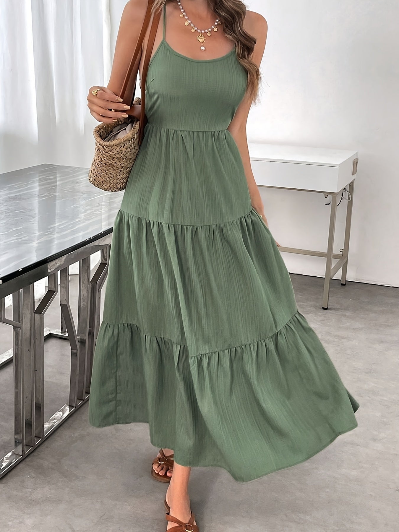 Women Summer Sleeveless Tie Bow Dress
