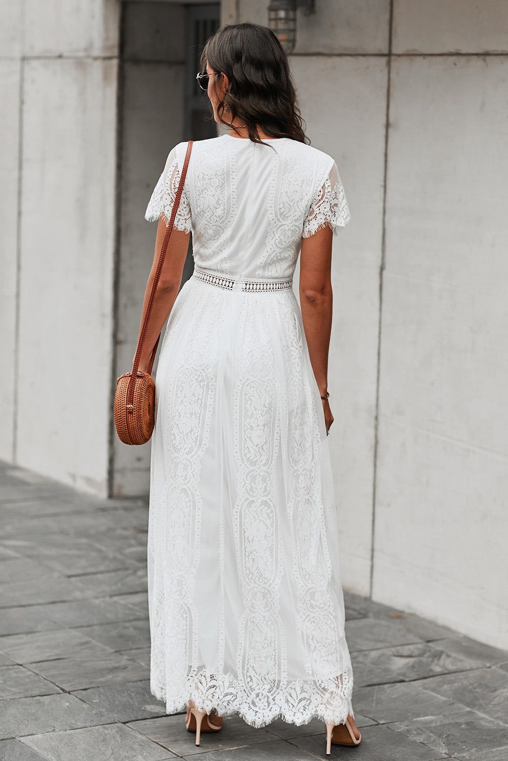 White Fill Your Heart Lace Maxi Dress