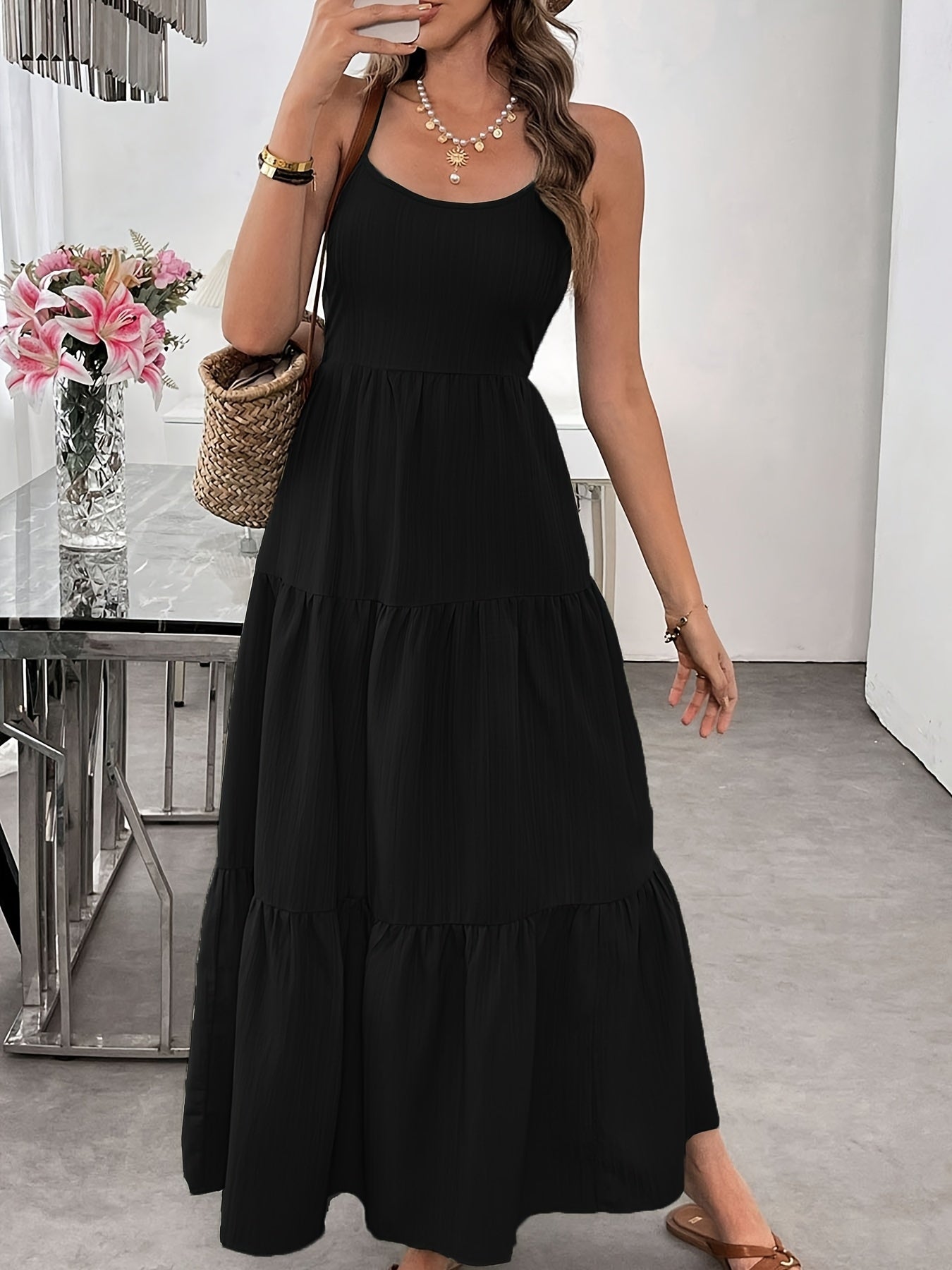 Women Summer Sleeveless Tie Bow Dress
