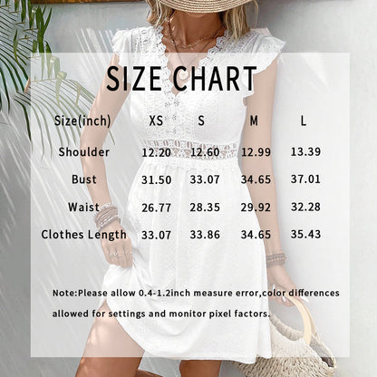 Women V-Neck Lace Mini Dress