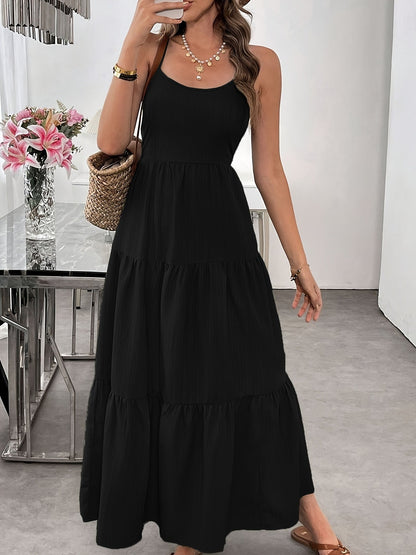 Women Summer Sleeveless Tie Bow Dress