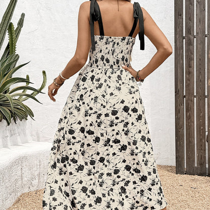 Women Floral Printed Elegant Fashionable Slim Fit Dress